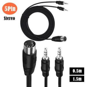 MIDI DIN 5PIN Y 분배기 5 핀 플러그 남성-듀얼 3.5MM TRS 스마트 폰 AUX 헤드폰 스테레오 잭 어댑터 입력