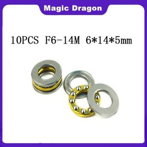 10개/세트 ABEC-5 F6-14M 미니 소형 3-in-1 평면 축방향 볼 베어링 스러스트 6x14x5mm