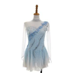 피겨드레스 피겨복 베이비핑크 참고 큐빅 반짝이는 무용