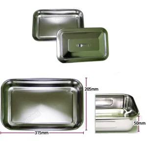 의료용 스텐 뚜껑있는 트레이 사각 개부밧드6절 이비인후과 케이스 거즈통 요양병원