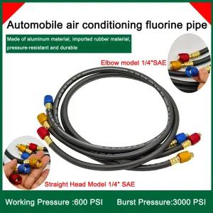 냉매주입기 R134a R410A AC 냉매 충전 호스 HVAC 에어컨 도구 자동차 실리콘 파이프 시스템 유지 보수