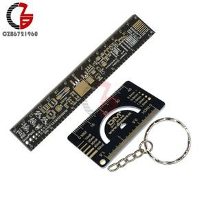 다기능 PCB 눈금자 측정 도구 저항 커패시터 칩 IC SMD 패키지 유닛 전자 엔지니어 키체인용 4cm 15cm