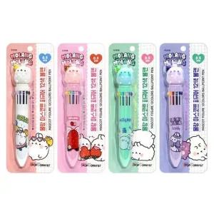 몰랑 캐릭터 마스코트 피규어 12색 컬러 볼펜세트 12p 문구선물세트