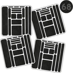 업그레이드된 68피스 프리컷 고무 그립 테이프 키트 - 손잡이, 도구, 가구 및 표면용 미끄럼 방지 강력 접착 초박형 패드 방수, 내마모성, 잔여물 없음, 연마 방지, 실내 실외