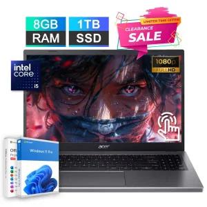 Acer 2025 Aspire 5 터치 LAPTOP 랩탑 노트북 15.6 오피스 2024 8-Core Intel i5 8GB RAM 1TB SSD 솔리드