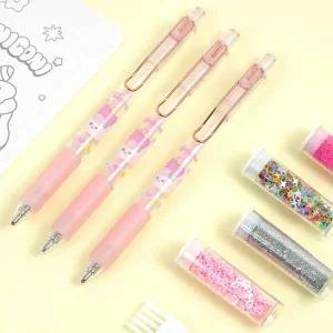 홀더있는반짝이펜 메모 다이어리 플래너 데코 노크식풀펜