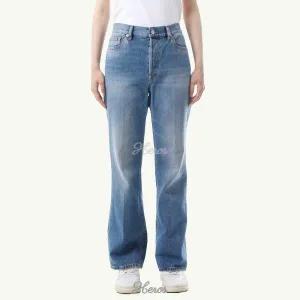 [구찌] 여성 플레어 크롭 데님 팬츠