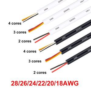 자동차 스피커 오디오 와이어 12V  LED 연장 케이블 2 3 멀티 코어 커넥터 스트립 조명 전자 용