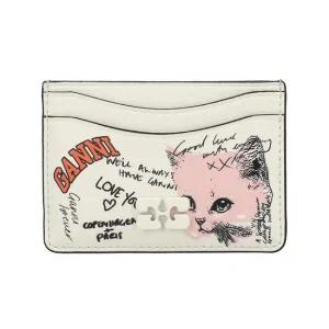 가니 지갑 A7031 135 캣 그래픽 버터플라이 로고 여성카드지갑
