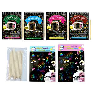 A4 B4 스크래치 종이 (10장) 막대 페이퍼 노트 나무스틱 미술미술교재 학습교재 준비물 스크래치종이 페이퍼 그림