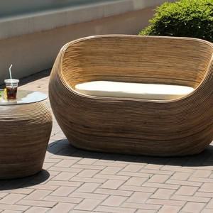 몰디브 동글이 내추럴 2인용 라탄소파세트A