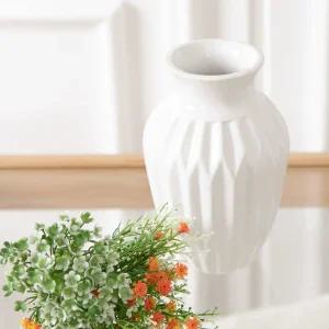 도자기 원형 화병 플리츠호리 소 8x13cm 조화꽃 전용 꽃병 인테리어 장식 소품 원예 용품 꽃꽂이 가드닝