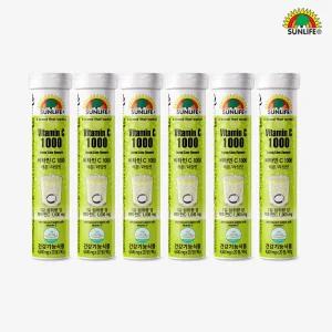 [백화점입점브랜드] 썬라이프 발포비타민 비타민C 1000 레몬&라임 맛 20정 6병