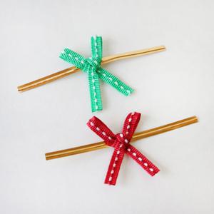 크리스마스 리본타이(그린/레드)10개 사탕 포장 상자 어린이집 유치원 단체 성탄절 교회 X-MAS 행사