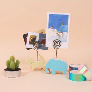 [갓샵]우드 메모 홀더 클립 6종 [동물 원목 명함 사진 카드 엽서 메뉴 꽂이 거치대 메모홀더클립]