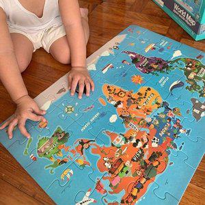 [클래식월드] 세계지도퍼즐48피스 / 나라별 귀여운 그림들과 함께 퍼즐을 맞춰요!