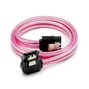 SATA3케이블 6Gb/s Lock L형 라운드 투명 레드 0.5M ML-S3L9R