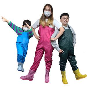 아동 어린이 유아 가슴장화 전신 해루질 갯벌 장화 체험복 캠핑