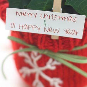 스티커-메리크리스마스 앤해피뉴이어 화이트 10장