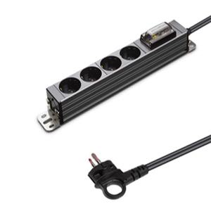 4000W그레이 고용량 서버 멀티탭 4구 3M 누전차단기 전자레인지 선풍기 냉장고 에어콘