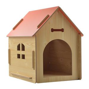 펫이랑 강아지집 고양이 숨숨집 원목 든든 하우스 오렌지M