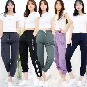 시원한 여름 아이스 건빵 카고 조거팬츠 스판쨩 트레이닝 쿨팬츠(M,L,XL)여성 츄리닝하의 빅사이즈 밴딩