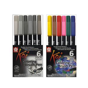 officeseller 사쿠라 코이 컬러링 브러쉬펜 6색세트