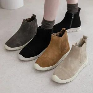 [분홍코끼리] 쫀득몰드창) Vol.2 릭미 가죽 앵클부츠(3cm)