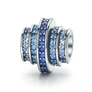 판도라팔찌 호환 참 블루 무라노 글라스 눈꽃 댕글