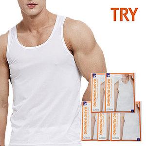 트라이런닝 남성 속옷 메리야스 순면 민소매 런닝 5매