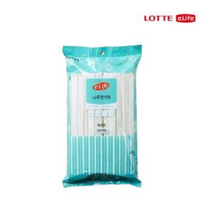 롯데 일회용 나무젓가락 낱개 개별포장 203mm 100p