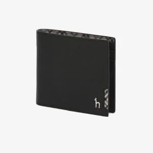 [헤지스](대구신세계)[21FW][CHESTER] 블랙 체크배색 소가죽 반지갑 HJWA5E281BK