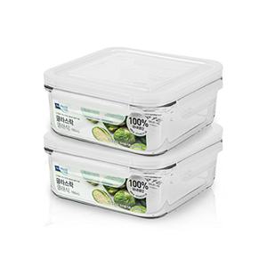 [글라스락]글라스락 클래식 화이트에디션 정사각 900ml 2개세트