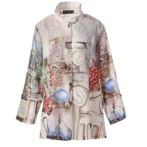 [롯데백화점]몬테밀라노 나염 라운드 카라 블라우스 MK206B2167