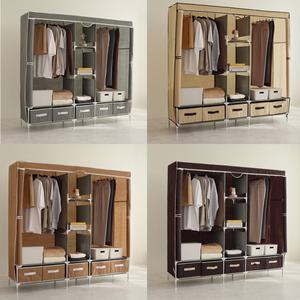 5단 행거 간이 커튼 조립식 비키니 커버 부직포 옷장