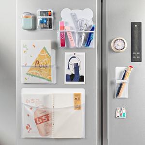 냉장고 자석 벽 수납 정리 포켓 정리함 [2size 투명 월포켓 주머니 마그넷 영수증 가정통신문 보관 함]