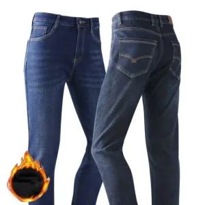 제이케이 빅사이즈 남성 기모 데님 청바지 작업복 캐주얼 두꺼운 스판 청바지