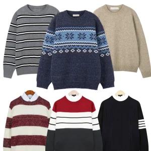 빅사이즈 남성 라운드 니트 남자옷 스웨터 봄 가을 겨울 이너티 니트티