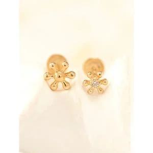 [미니멀피어싱]14K 미니 꽃볼 큐빅 라블렛 피어싱