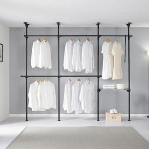 [~20% off + 스토어찜] 이지온 국민튼튼 EFB-406W 플랫 우드선반 고정식 6단 드레스룸 시스템 행거