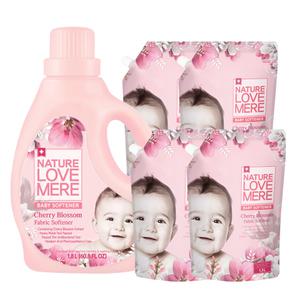 네이쳐러브메레 체리블라썸 유연제 용기 리필 1+4 세트 아기 유연제