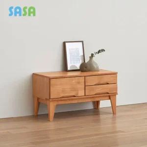 가구 시에라 고무나무원목 800 3칸서랍 좌식화장대 테이블