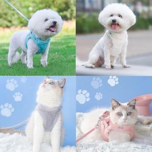 강아지 고양이 외출용 밍크털 겨울 하네스가슴줄 목줄