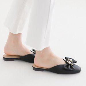 [니나스파리]더블 큐빅 금장고리 리본장식 블로퍼