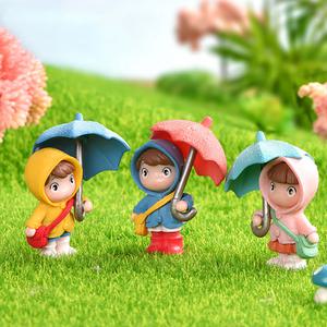 테라리움 만들기 재료 화분꾸미기소품 우산 쓴 우비소년소녀 4종 택1