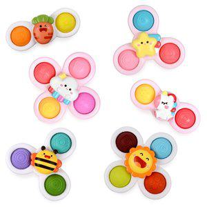 [플레이맥스] 스핀업 / 핑꾸핑꾸 흡착 회전 딸랑이 3종세트 / 장난감 유아장난감