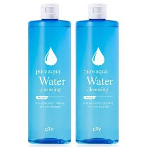 [C2Y] 퓨어 아쿠아 클렌징워터 대용량 500ml 2개 / 수분촉촉 진정 딥클렌징