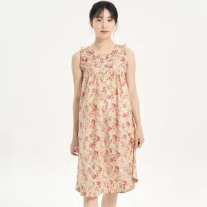 메이플라워 로열장미 나시 순면 여성 빅사이즈 원피스 잠옷