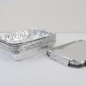 일회용 은박지 도시락(10P) 사각형 그릇 뚜껑 접시 포장 김밥 단체 소풍 야유회