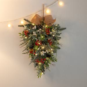 크리스마스 벽장식 트리 LED 올리브 45cm 벽걸이 소품 데코 풀세트 리스 촬영 파티 꾸미기 인테리어